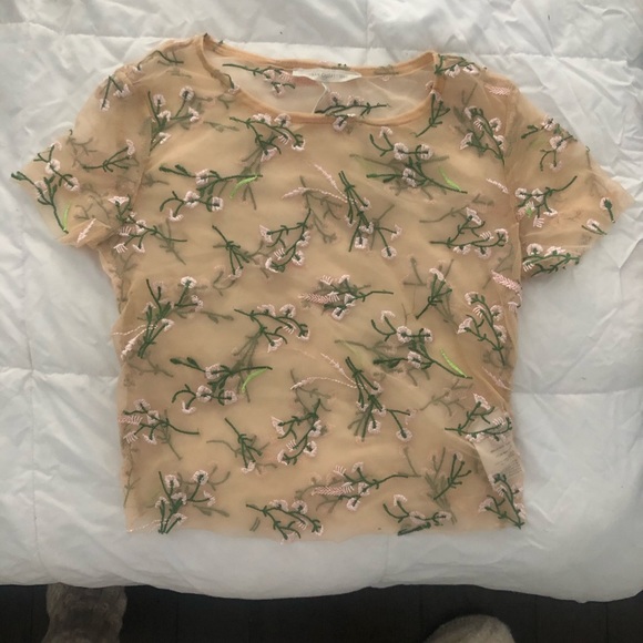Floral mesh top - Picture 2 of 4